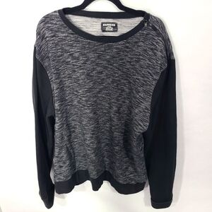 Express Size XXL Sweatshirt Black Gray‎ Long Sleeve Zipper on Shoulder Comfy